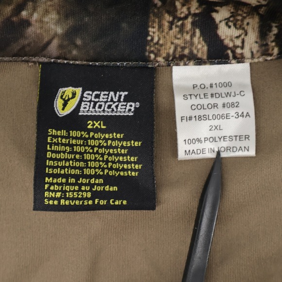 Scent Blocker Mossy Oak S3 Camo Jacket Men's‎ 2XL Full Zip Lightweight Hunting - Picture 5 of 8